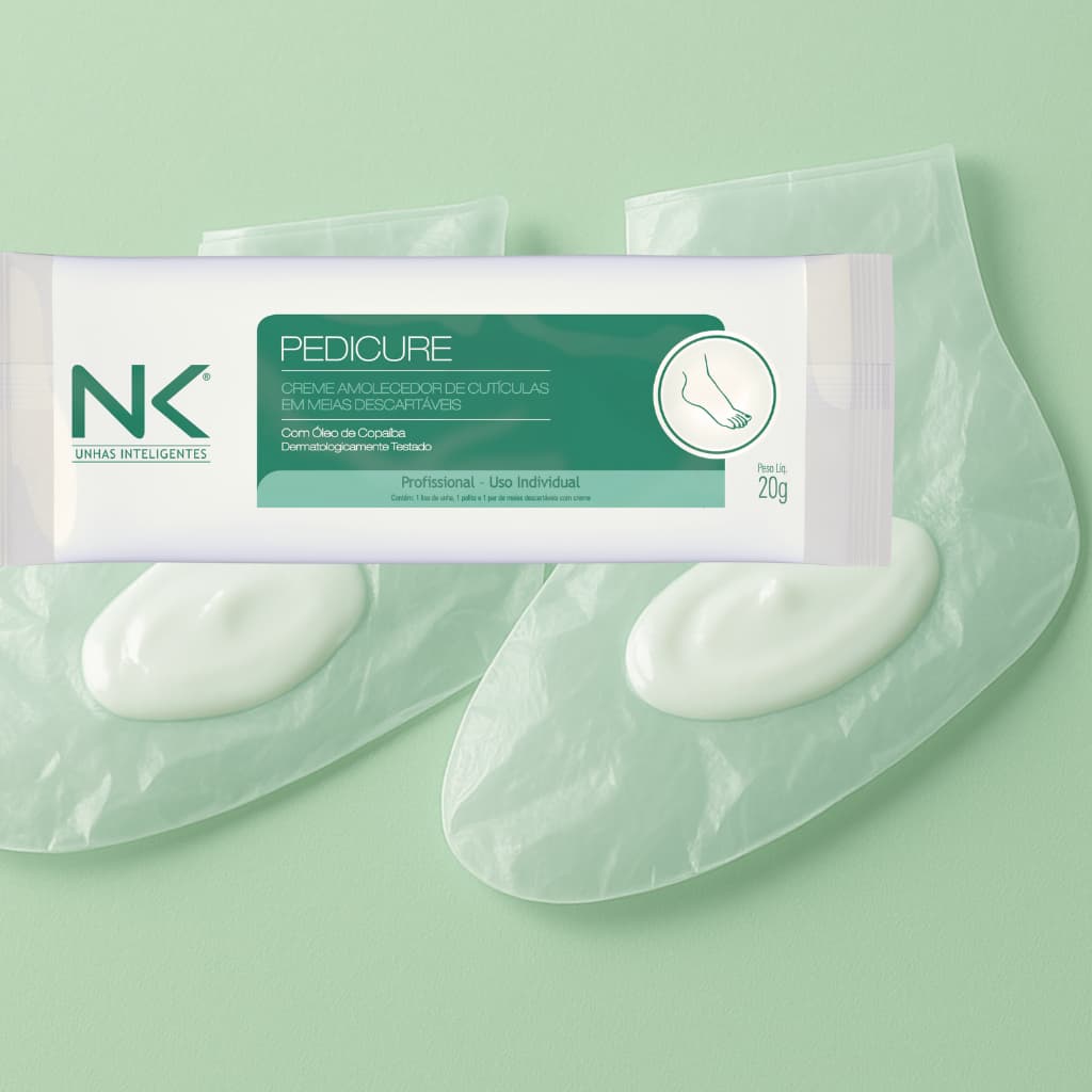 Meias Descartáveis NK com Creme Amolecedor de Cutículas  - 25 un (1 par+lixa+palito) Bota/Sapatilha