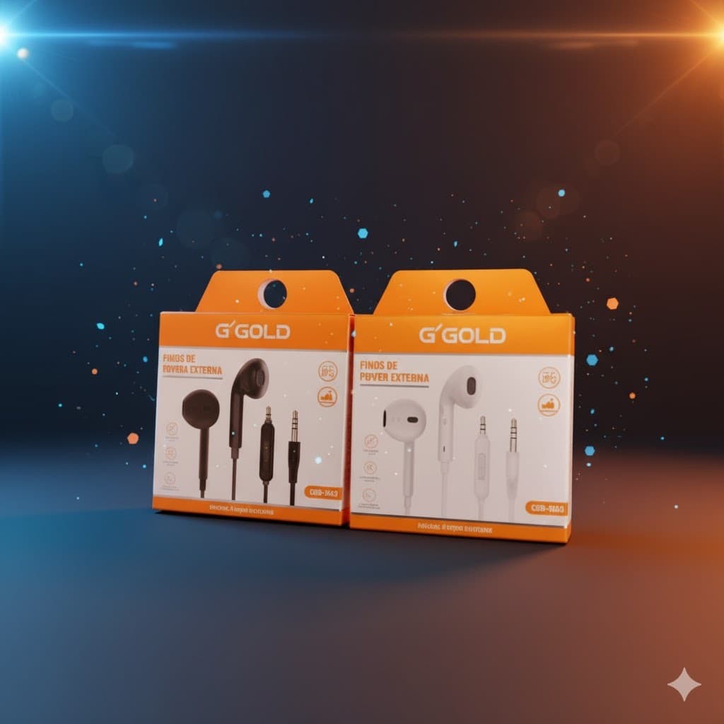 Fone de Ouvido OKGOLD com Fio e Microfone Original - Som Estéreo P2