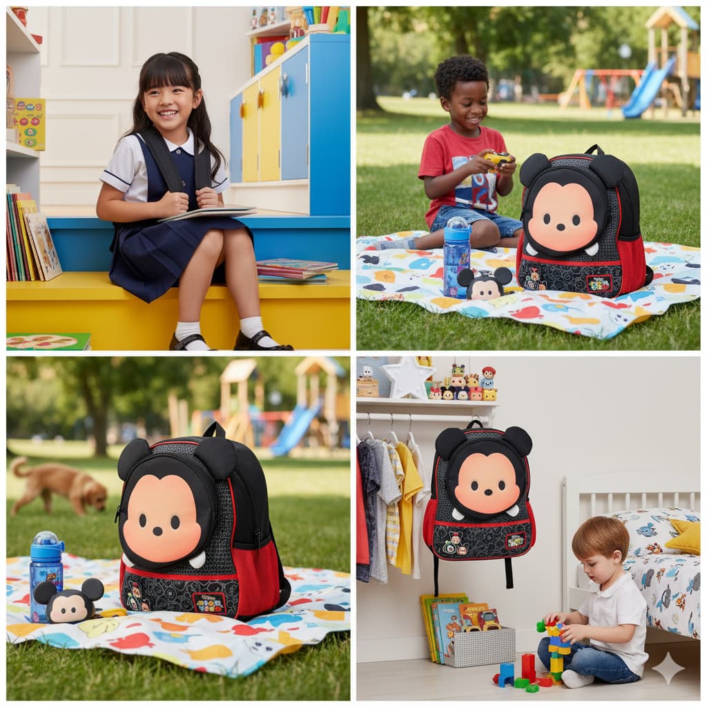 Mochila De Costas Escolar Infantil Mickey Disney Original Resistente Menino Passeio
