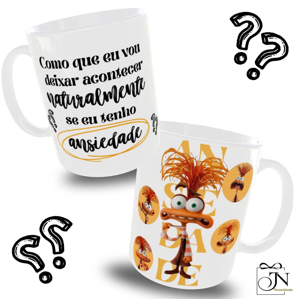 Caneca Personalizada  Divertidamente Ansiedade Presente Criativo Mimo Especial Lembrança Personalizada