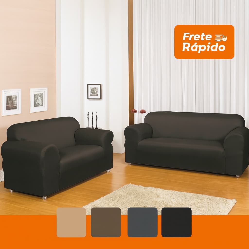 Capa De Sofá King 3 e 2 Lugares Coladinha