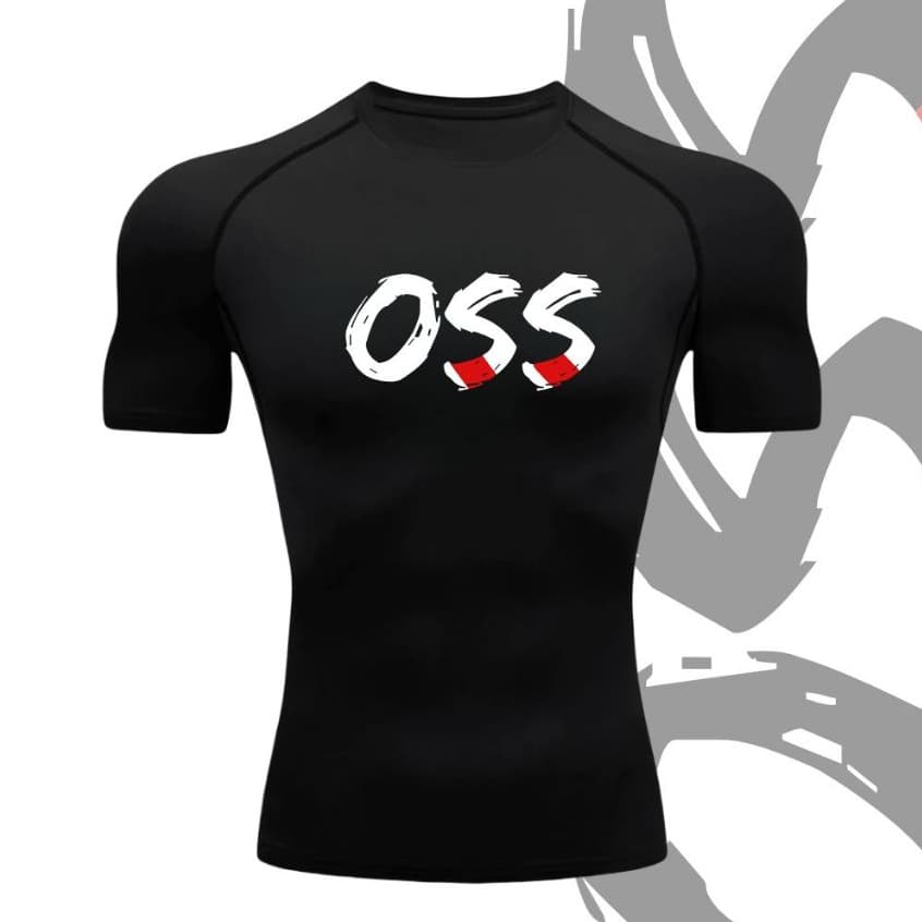 Camisa De Compressão Rash Guard JIUJITSU Manga Curta Treino Ginástica Camiseta Esportiva