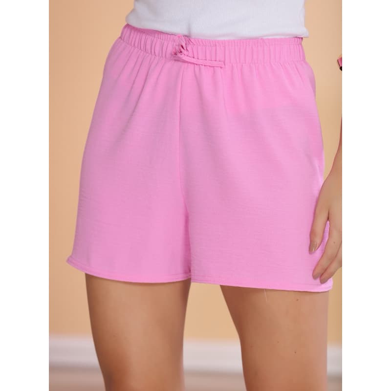 Short Feminino Curto Tecido Duna Com Bolso e Elástico Moda Tendência