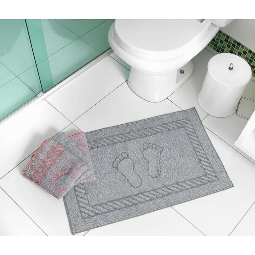 Kit 05 Pano Toalha De Piso Jaquard 43x60cm Banheiro Tapete Pézinho
