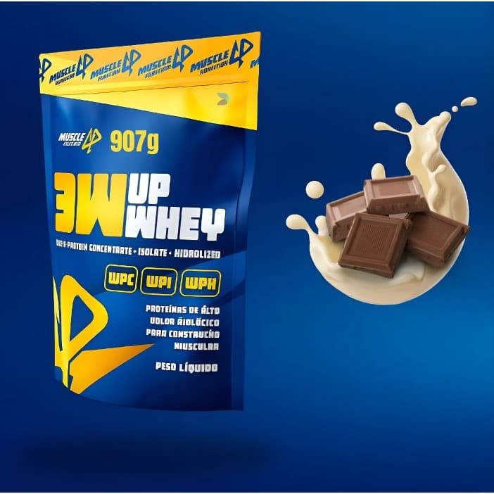 Whey Protein 3w 100% Puro 24g De Proteína / 907g Muscle Up Nutrition - CHOCONINHO