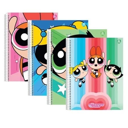 Animativa Caderno Universitário Meninas Super Poderosas capa dura 200 x 275mm 80 folhas