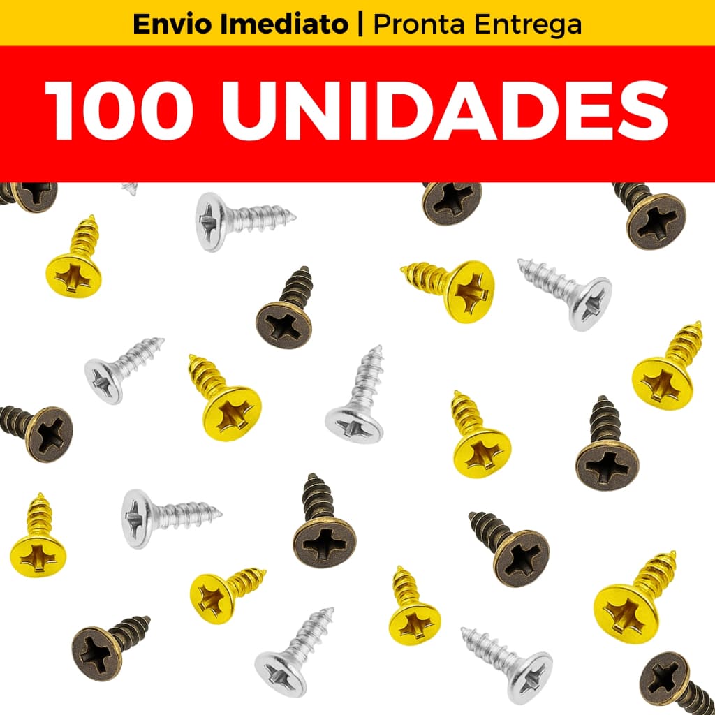 Kit 100 Parafuso Philips 6mm Cabeça Chata Fixação Artesanato Marcenaria Moldura Ferragem Miniatura