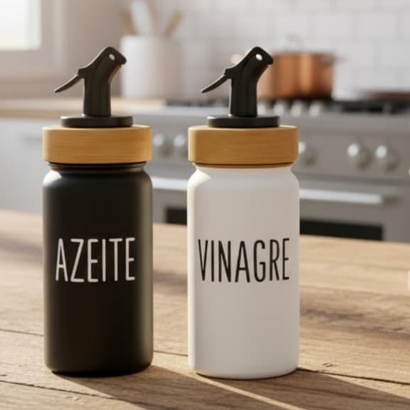 Conjunto Galheteiro de Vidro DOHA (220ml): Elegância e Precisão para Azeite e Vinagre