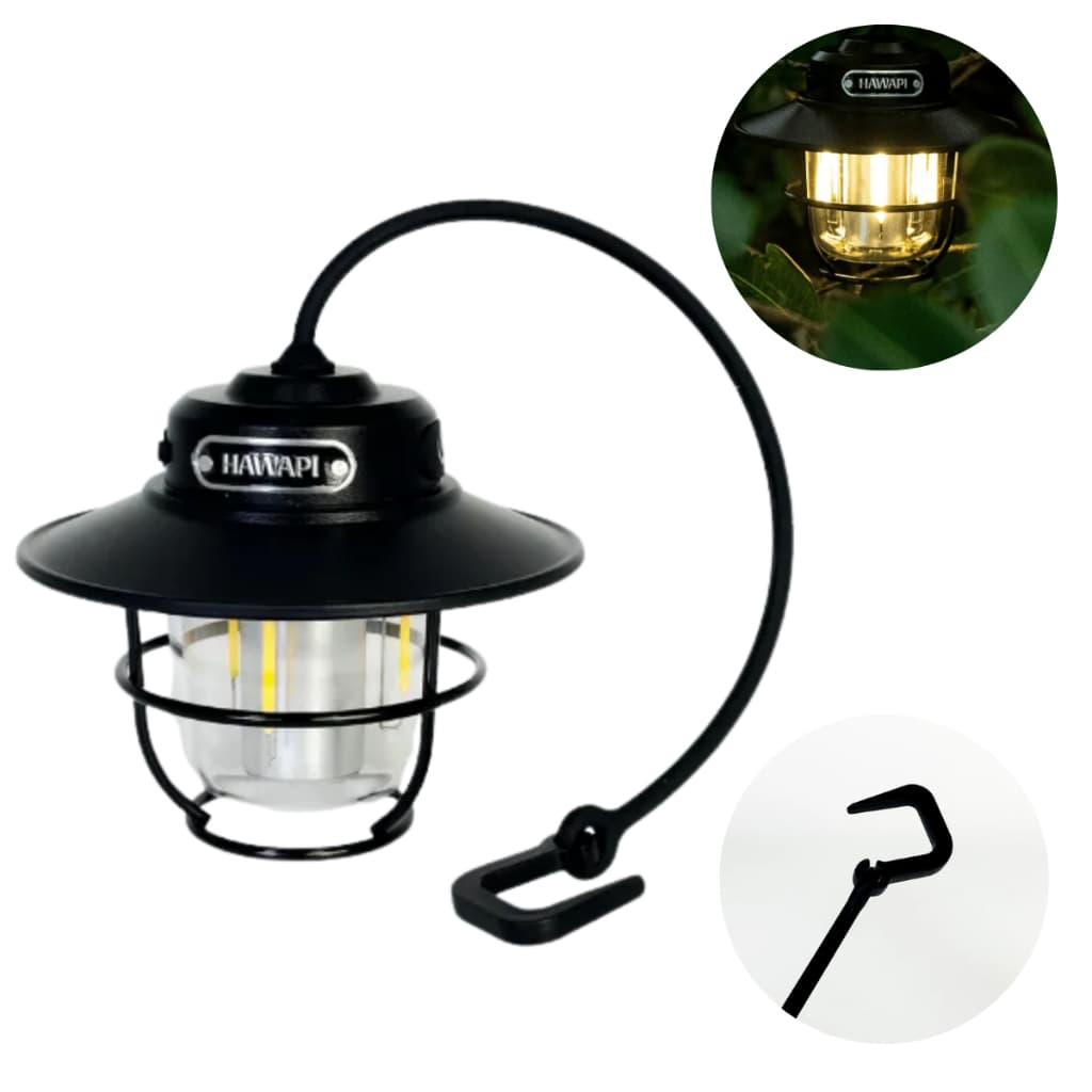 Lampião Recarregável Hawapi 250 Lumens com 4 Modos e Entrada USB para Camping REF HWP0032