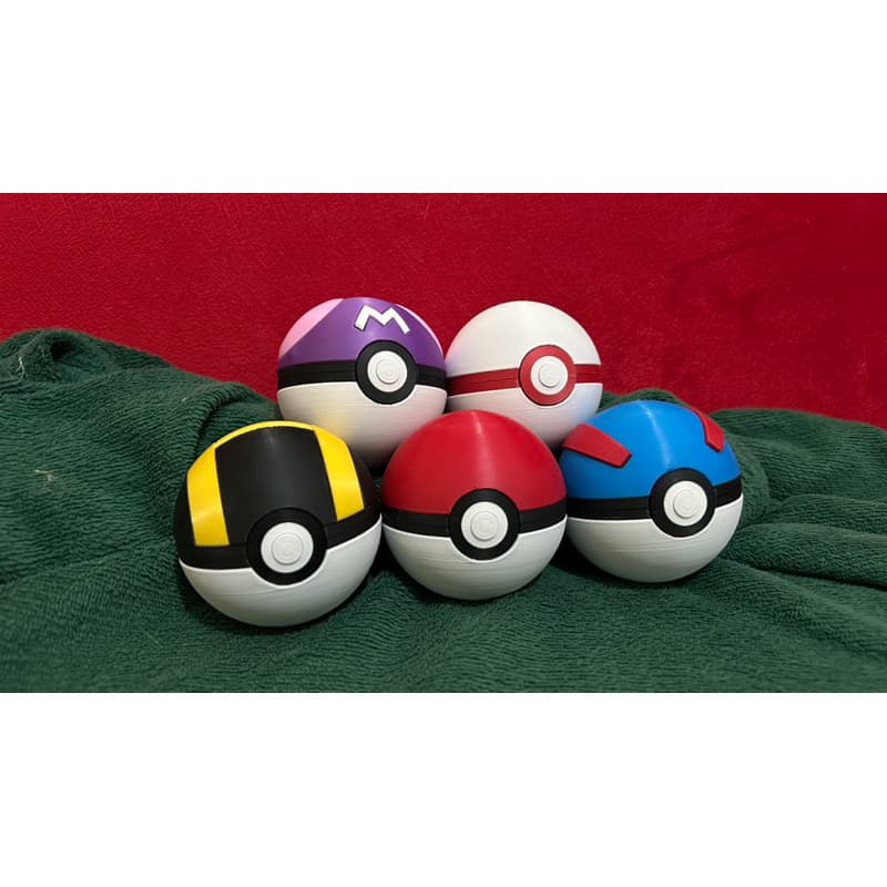 Kit 5 Pokebolas Abre e fecha com imã - Decoração geek- colecionavel