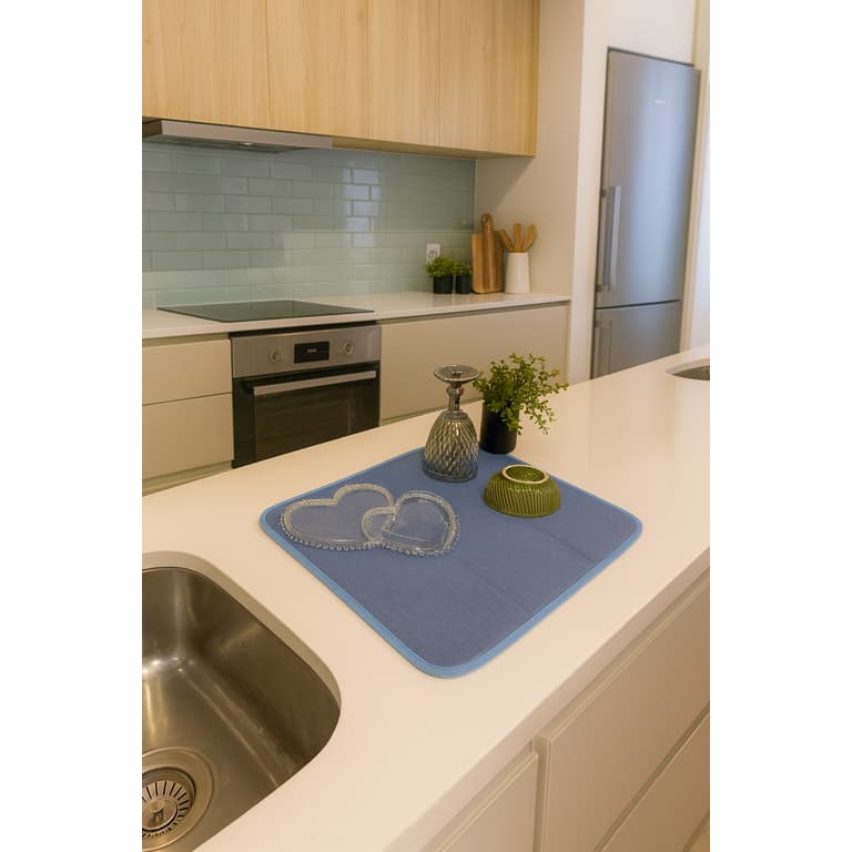 Tapete Escorredor De Louças Microfibra Cozinha Prático Ultra Absorvente Leve P/ Pia Balcão