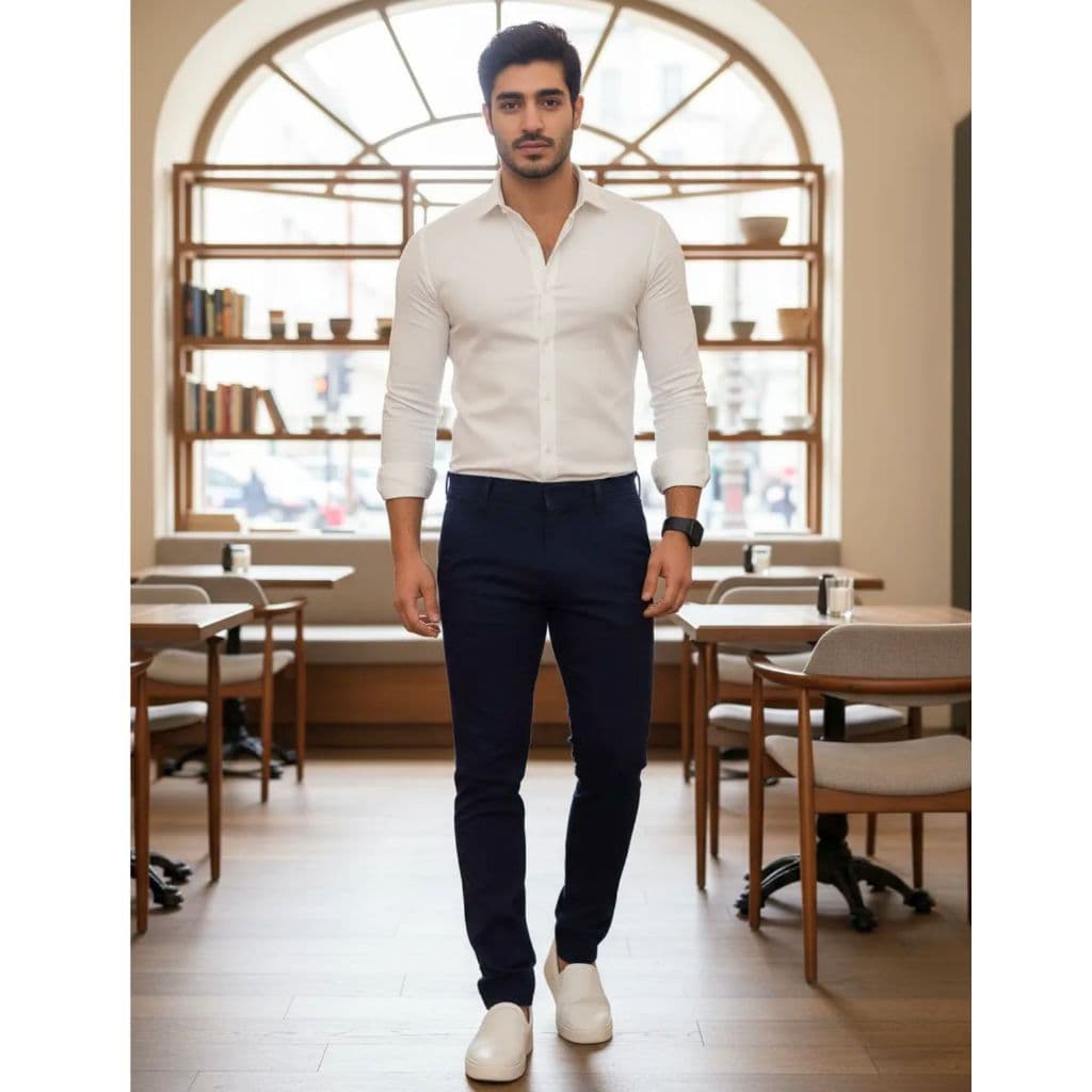 Calça Masculina Sport Fino com Lycra Qualidade Premium cor Marinho 38 ao 48