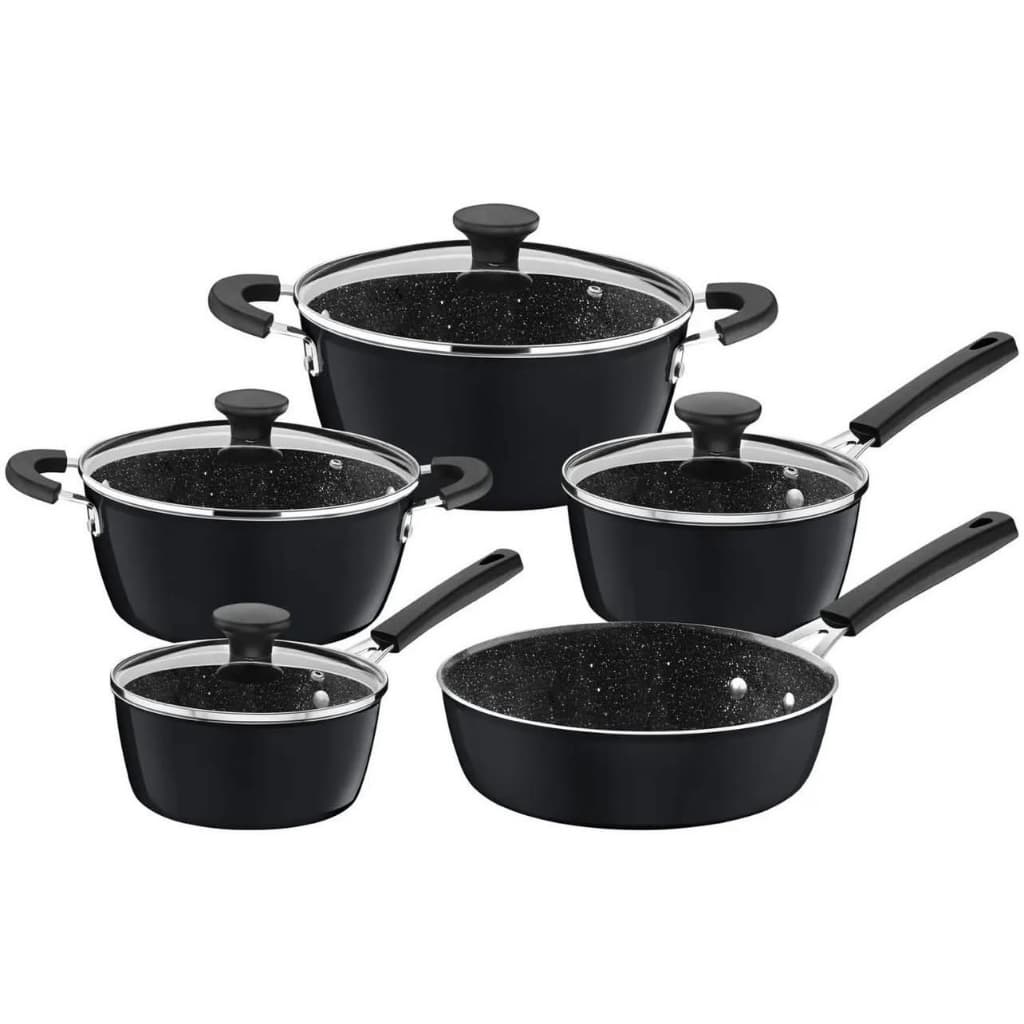 Jogo De Panelas 5 Peças Tramontina Glenz Ceramic Preta