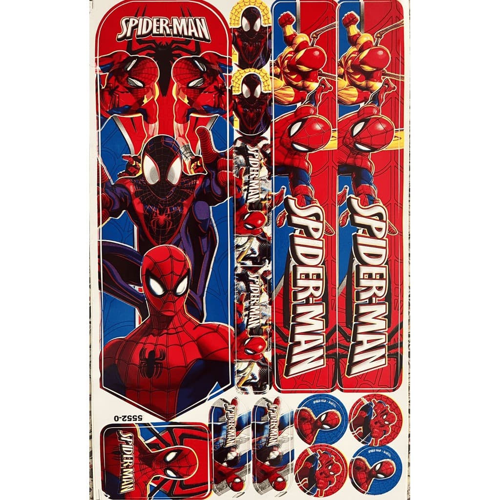 Adesivo Homem Aranha Spiderman Infantil Cartela Para Bicicletas Bike