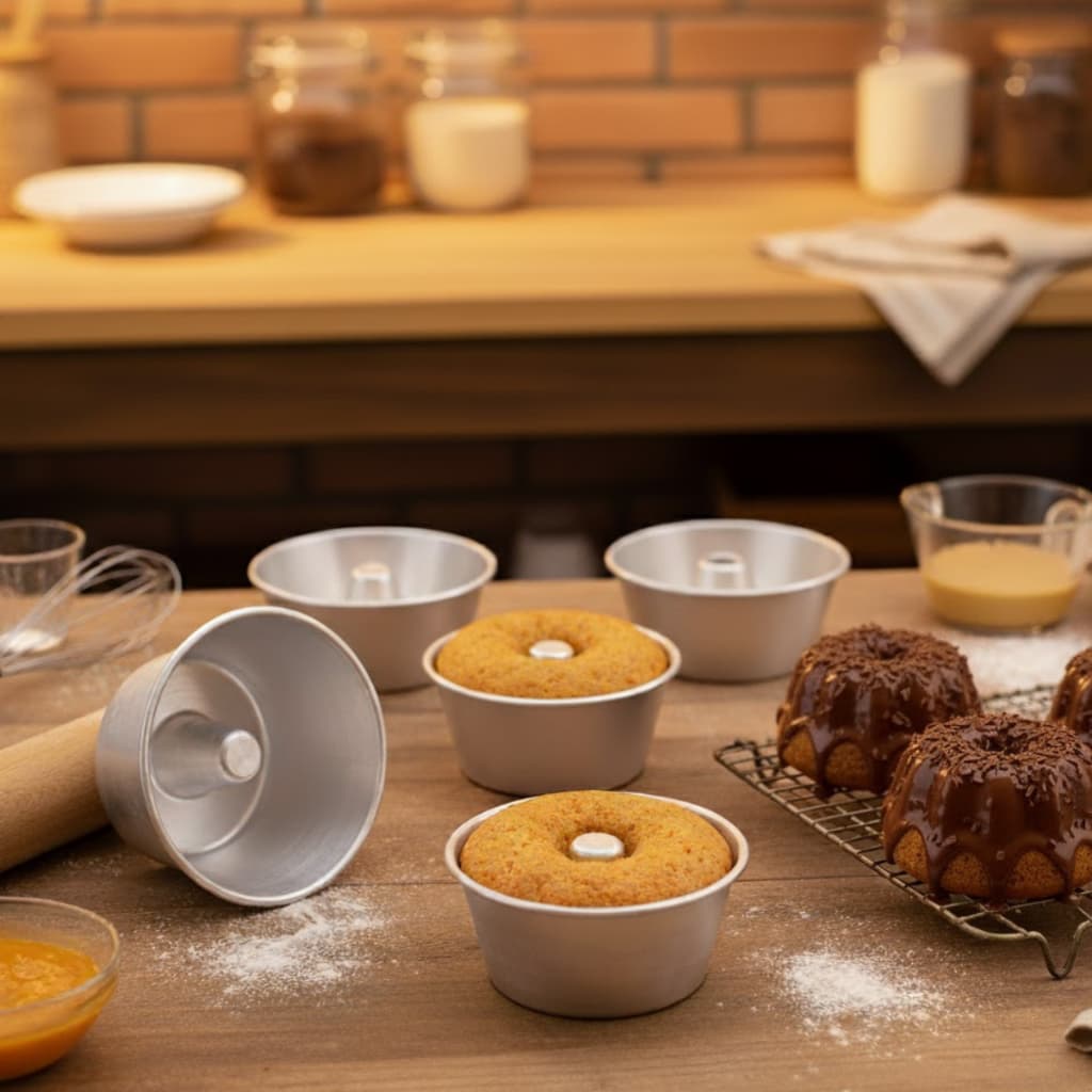Kit Formas Nº12 Em Alumínio 300ml Para Bolos Decorado Vulcão Pudim Mini Doces Sobremesas