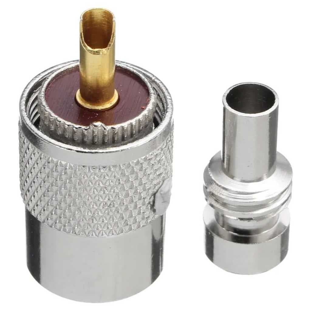 Conector UHF Macho com Redutor – Compatível com Cabos RG213 e RG58 | Ideal para VHF/UHF