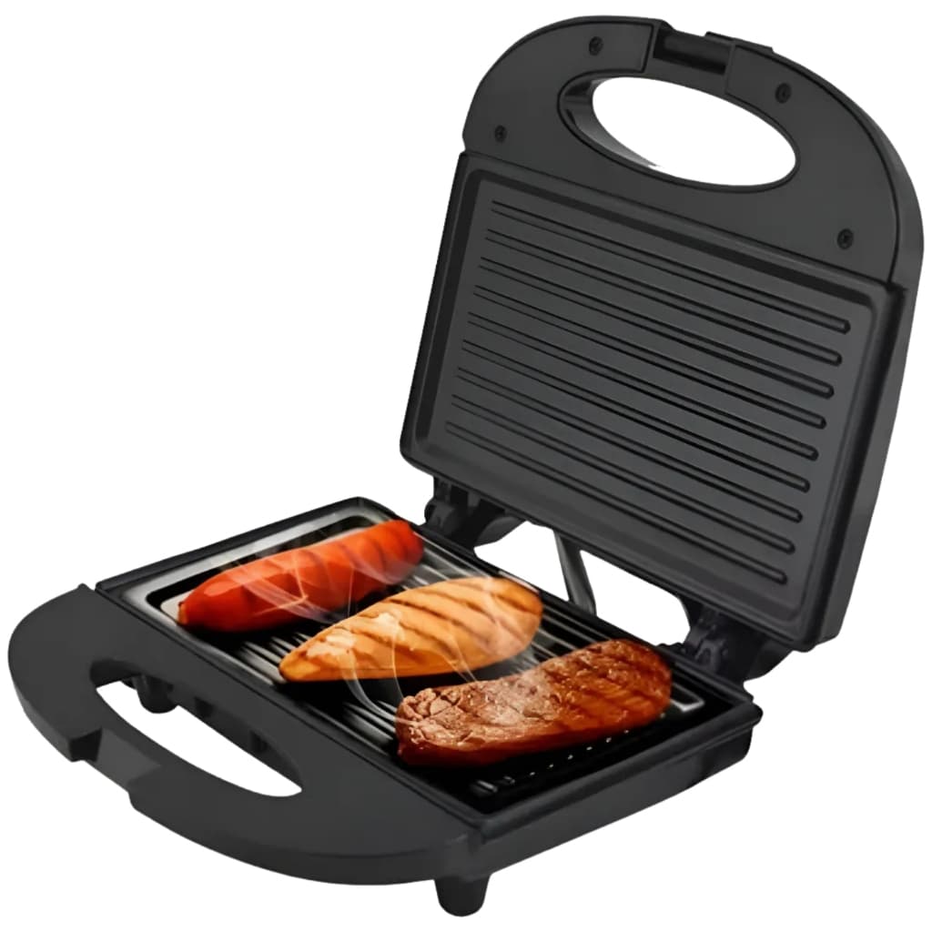 Sanduicheira Grill 2 Em 1 Kian Preta Elétrica 750w Cor Preto