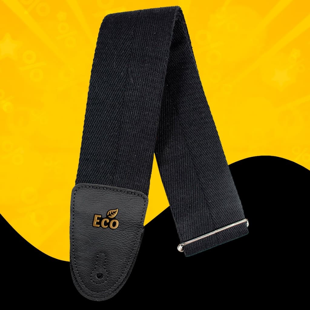 Correia Violão Guitarra Basso Eco Basic Black Ecostrap Confortável Alça Ajustável Original