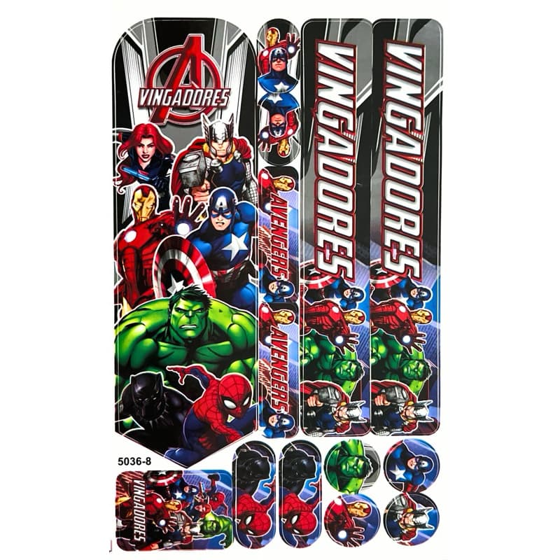 Adesivo Vingadores Cartela Infantil Bicicleta Bike