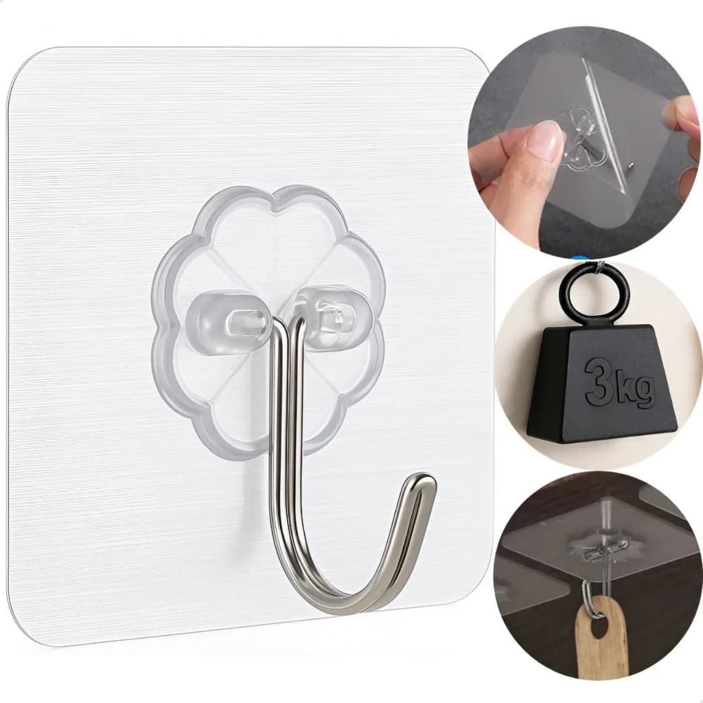 Ganchos Adesivos à Prova d’Água para Parede – Sem Pregos, Super Resistentes para Banheiro e Cozinha – Kits com 12 ou 24