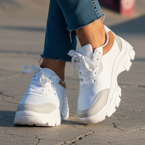 Tênis Feminino Estiloso Chunky-Mist plataforma