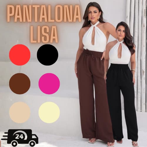 Calça Pantalona Feminina Com Elástico  Na Cintura Tendencia Cintura Alta Duna