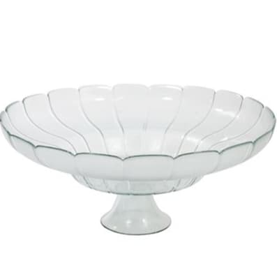 Centro de Mesa Fruteira Modelo Flórida com Pé Vitazza 37x18cm Vidro