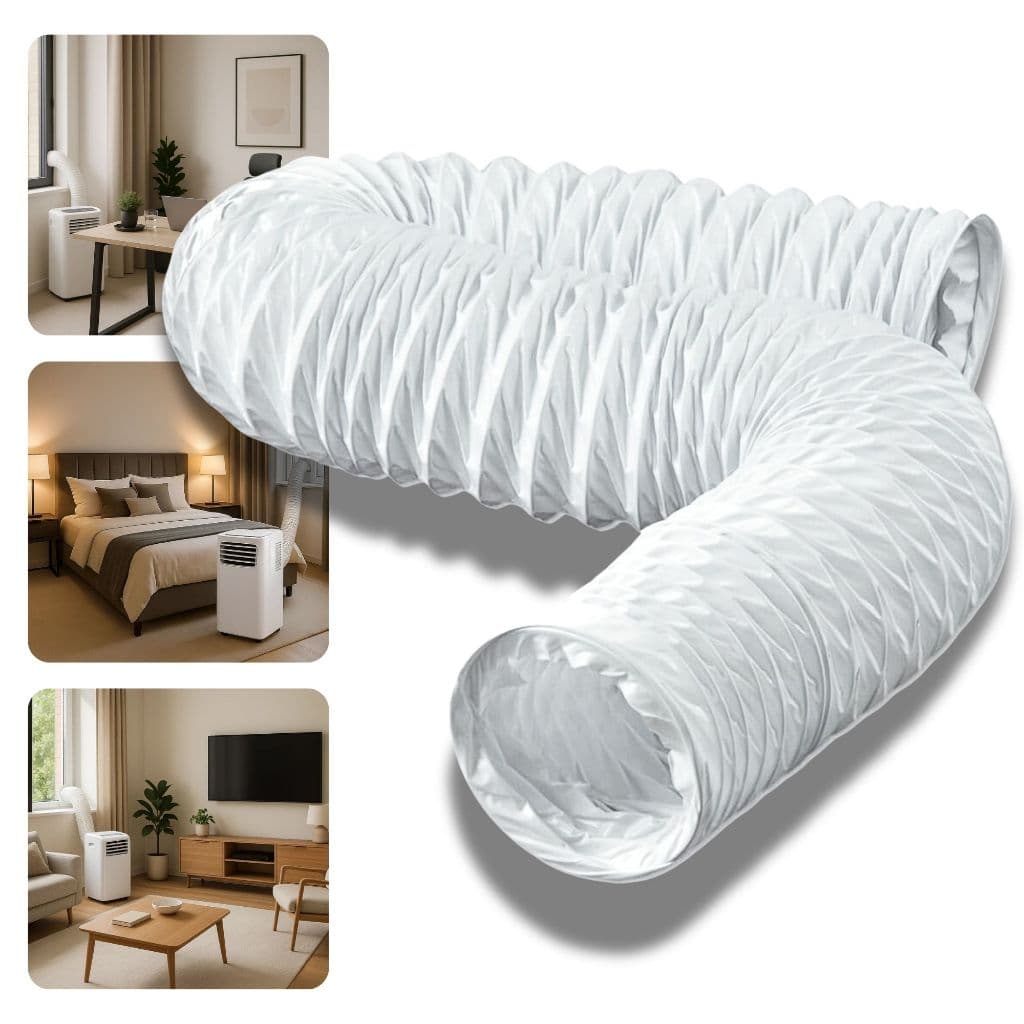 Duto Flexivel 100mm 3 Metros PVC Branco 4 Pol Ventilação Exaustor Coifa Ar Condicionado Grow