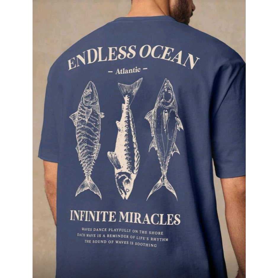 Camiseta Básica Masculina Feminina Unissex Streetwear Camisa T-Shirt Slim Algodão ENDLESS OCEAN