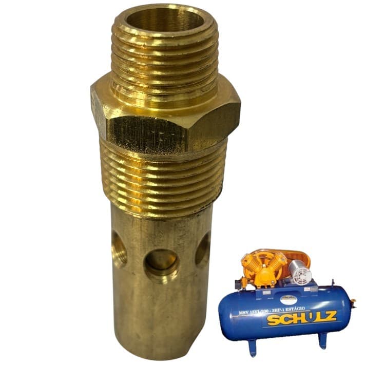 Válvula de Retenção 3/4" NPT x 1/2" NPT - Pistão Latão p/Compressor MSV 10 S.A/MSV 10 VL/PSV 10/PSV 15 (modelos antigos)