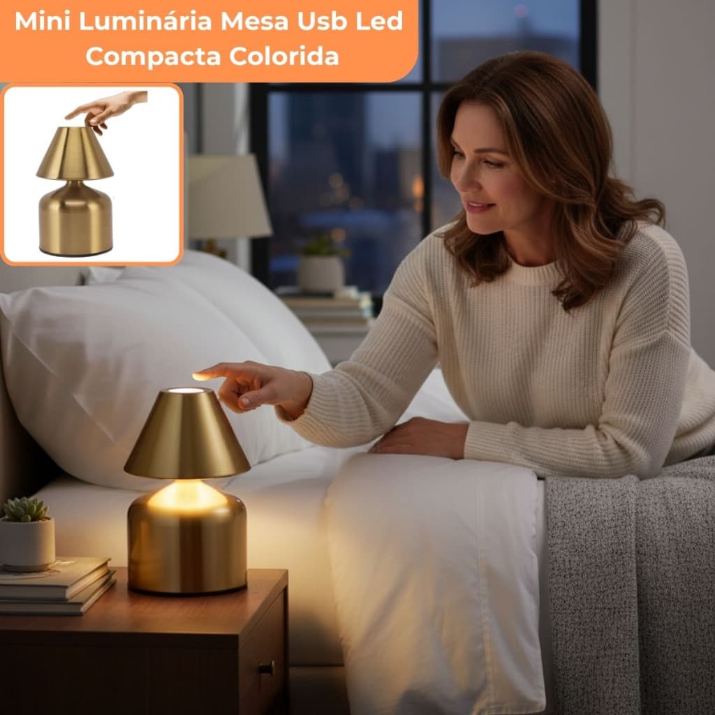 Mini Luminária Usb Portátil Mesa Luz Noturna Compacta Decorativa Colorida