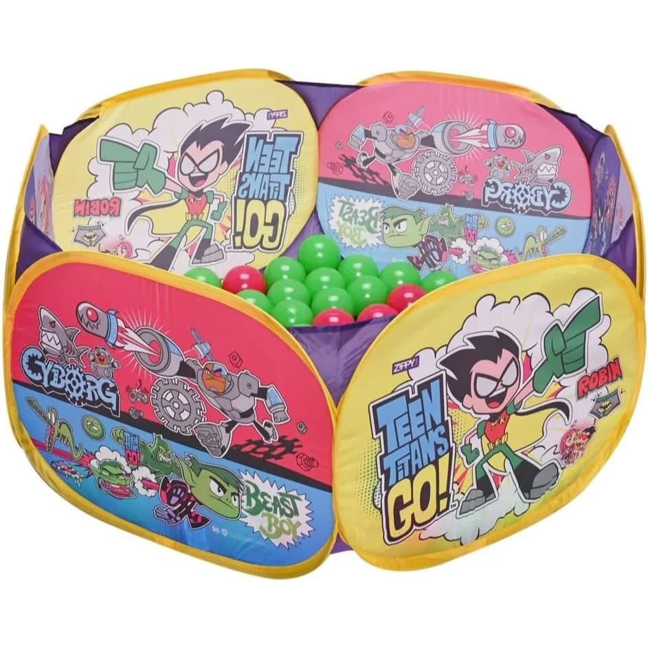 Piscina De Bolinhas Teen Titans Go + 100 Bolinhas Zippy Toys Colorido