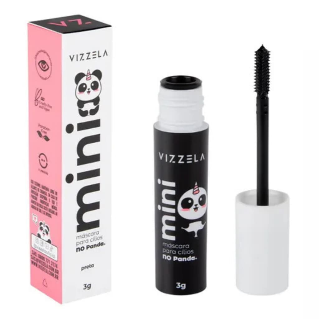 Máscara De Cílios Rímel Vizzela Mini Marrom Cherry E Preto Olhar Marcante