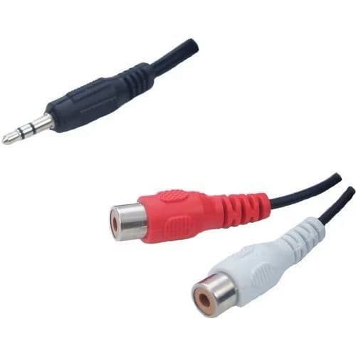 Cabo Adaptador P2 Stéreo X 2 Rca Jack Fêmea Áudio Som