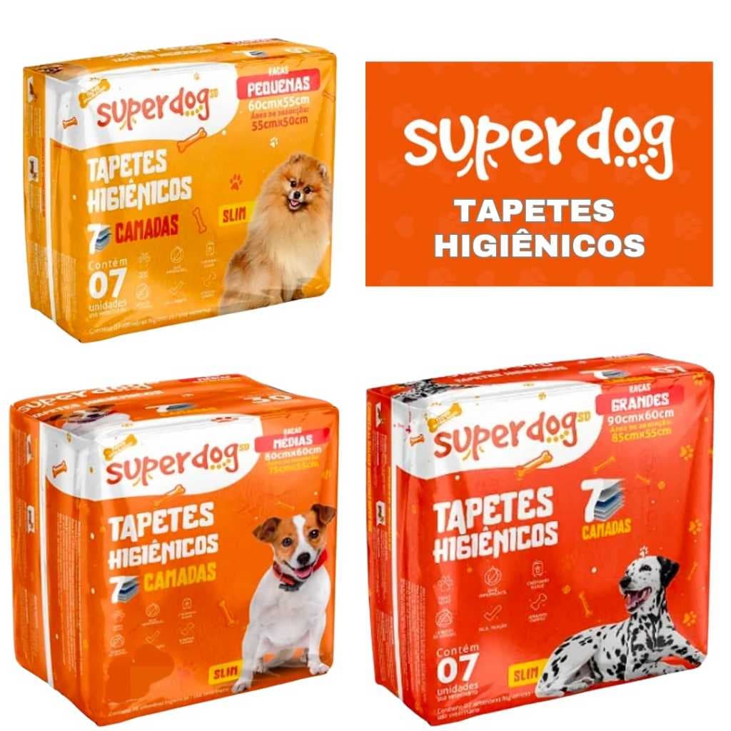Tapete Higiênico Premium Super Dog - Pacote Com 7 Unidades