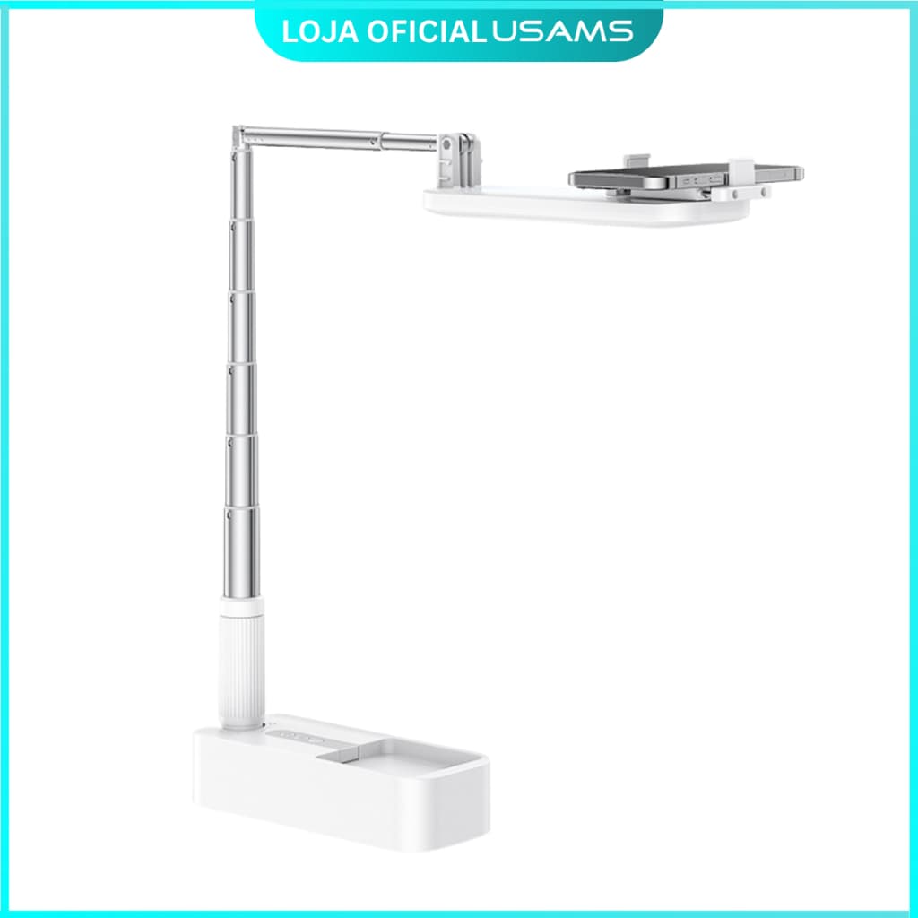 Luminária LED Articulável com Suporte para Celular  Luz Ajustável USB  Estudo e Trabalho, Abajur