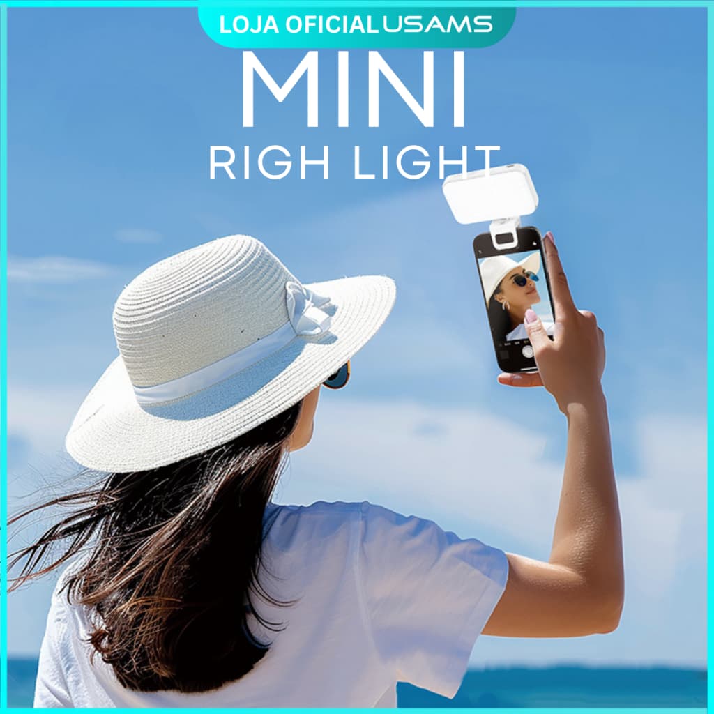 Luz LED Portátil com Clipe – Flash p/ Fotos, Maquiagem, Skincare, Celular e Notebook