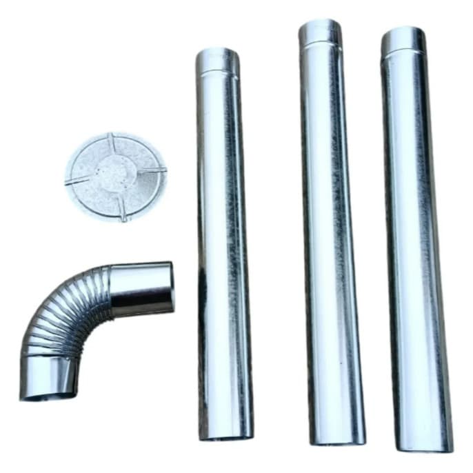 Kit Chaminé Fogão A Lenha 5 Peças Curva 115mm 0,30mm Zatti