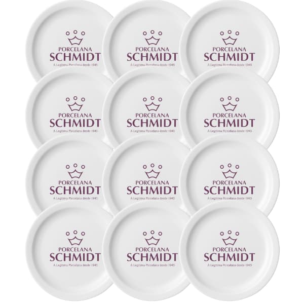 Jogo 12 Pratos Raso Para Buffet 26cm Porcelana Schmidt Linha Protel Pratos de Porcelana de Qualidade