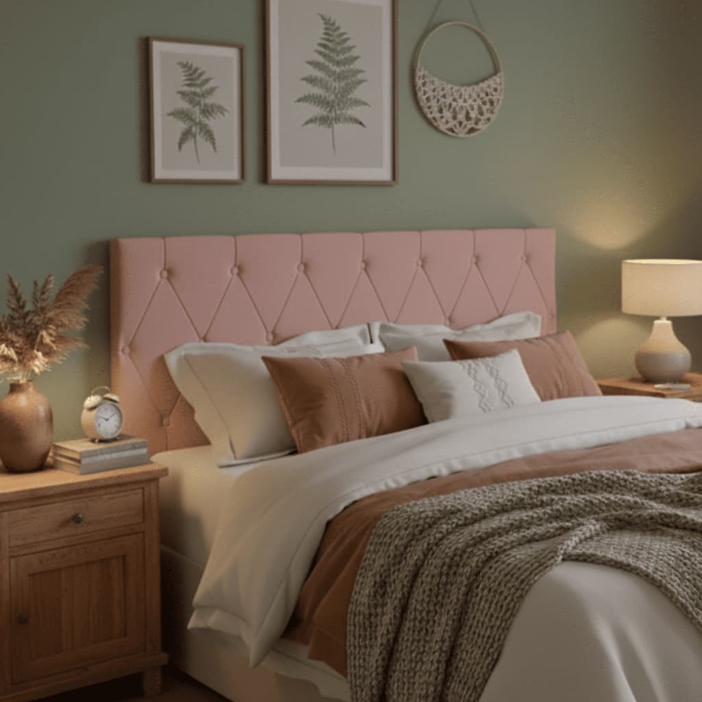 Cabeceira New York com Pés para Cama Casal Queen  Tecido Suede Cores