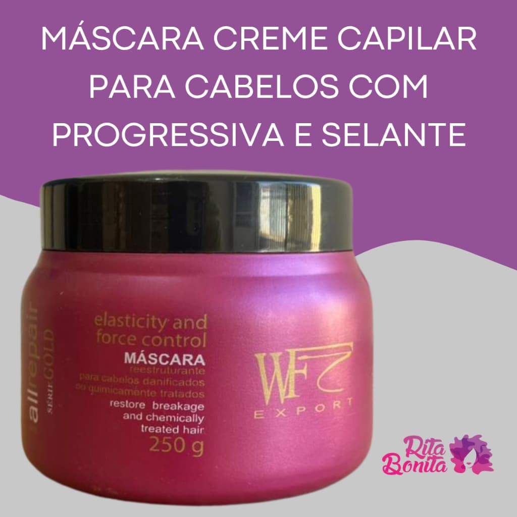 Creme Máscara de Hidratação para Cabelos Com Química, Progressiva e Alisamento All Repair WF 250g