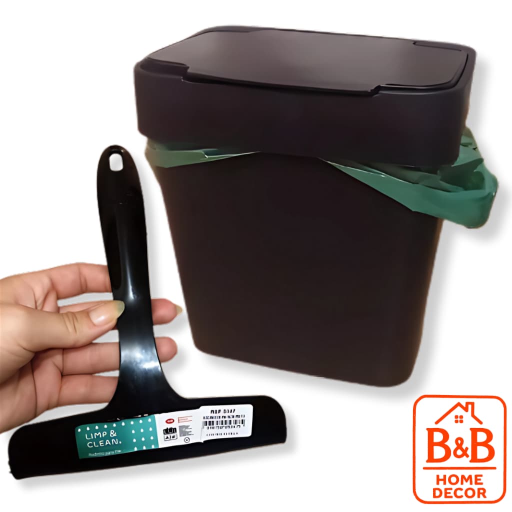 Lixeira Pia 2,5L + Rodo Cozinha Premium Compacto Ideal para Organização do Dia a Dia
