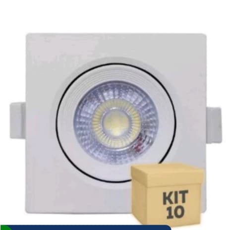 Kit 10 Luminárias Spot Led 7w Branco Embutir Direcionável Teto  6500k  / 3000k
