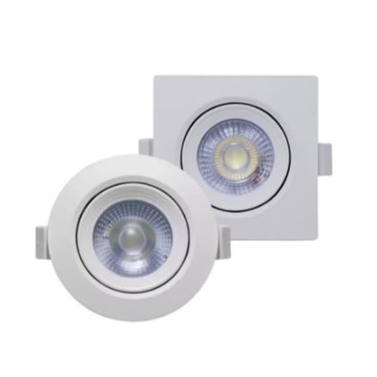Luminária Bivolt Direcionavel Quadrado Redondo Embutido Teto Sanca Kit 10 Spots