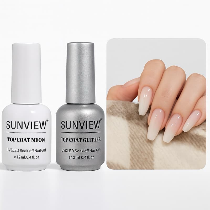 Kit 2 Top Coat Glitter/Neon Sunview 12ml original