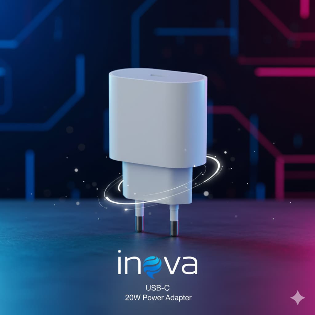 Carregador Turbo 20W Inova USB-C Original - Super Rápido PD Para iPhone e Android