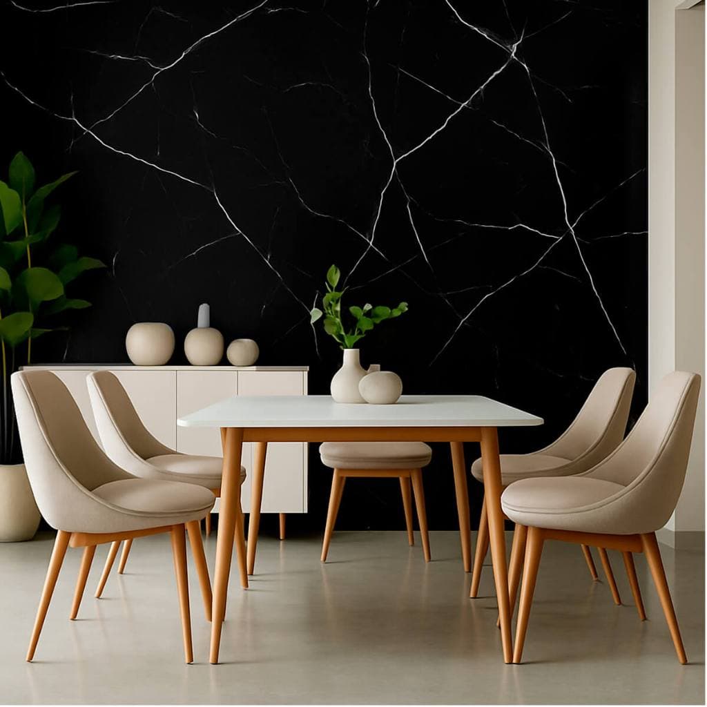 Papel de Parede Preto Marmorizado 60cm x 2m Decoração Com Papel de Parede Marmorizado Preto Papel de Parede Marmorizado