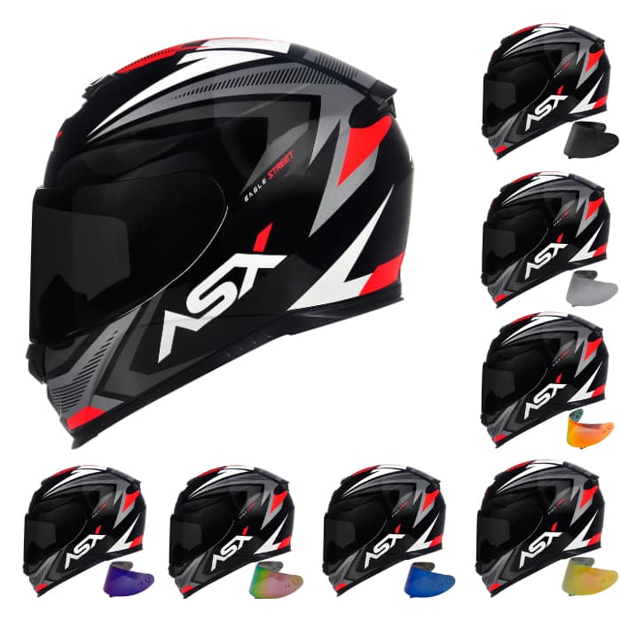 Capacete Para Moto Asx Eagle Street Grafite Com Opção de Viseira