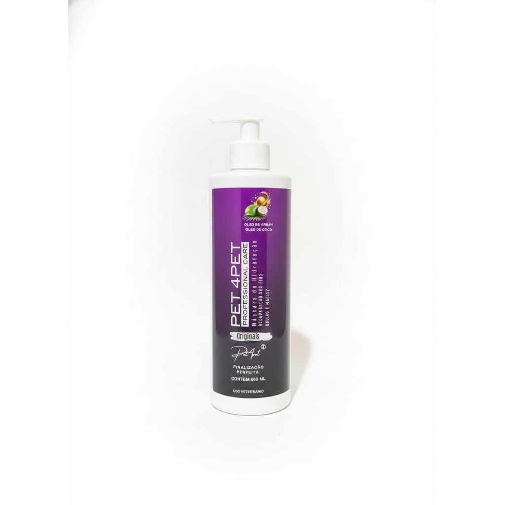 Mascara de Hidratação Finalização Perfeita Pet4Pet 500ml Oleo de Argan Oleo de Coco Maciez e Brilho