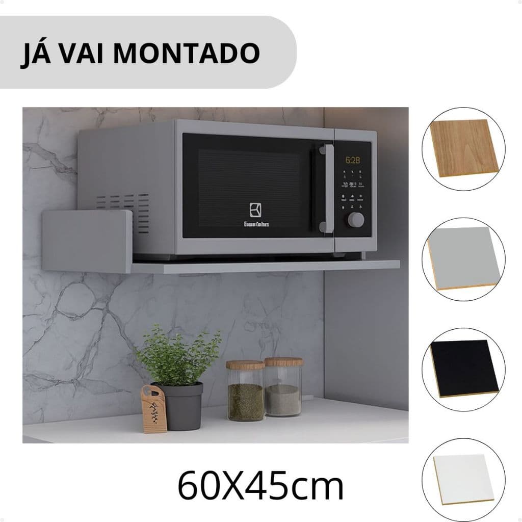 Nicho Suporte Parede Para Microondas 60x45cm Cozinha Lanchonete